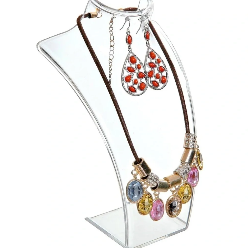 Acrylic jewelry display set approx 8 inches each for necklaces and earri…